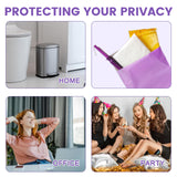 Disposable Sanitary Bags, 300 Pcs, Purple, Self-sealing, Odor-proof, Rectangular, Plastic, 10" x 6" Bags for Feminine Hygiene, Personal Waste, or Pet Waste