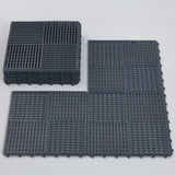 wiiiw 9 Pack Modular Interlocking Tiles Double Non-Slip 12"x12" Dark Gray