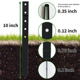 20 Pack Landscape Edging Stakes, 10" Double-Hole Steel Ground Spikes