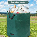 Pilntons 3 Pack 137 Gallons Reusable Yard Waste Bags with Double Bottom Extra Large Leaf Lawn Bags Reusable Heavy Duty With 4 Handles Garden waste Bags Containers for Debris Grass Clipping