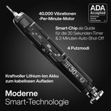 Aquasonic Black Series Ultra Whitening Toothbrush – ADA Accepted Electric Toothbrush- 8 Brush Heads & Travel Case – 40,000 VPM Electric Motor & Wireless Charging - 4 Modes w Smart Timer