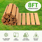 Wooden Garden Pathway Outdoor Walkway - 8 FT Roll Out Walkway