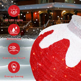BRIGHTDECK Outdoor Christmas Ornaments, Lighted Pop-Up Outdoor Holiday Ball Decoration with 80 LED Lights, 8 Light Modes, Lighted Collapsible Holiday Decorations for Yard, Home (Red)