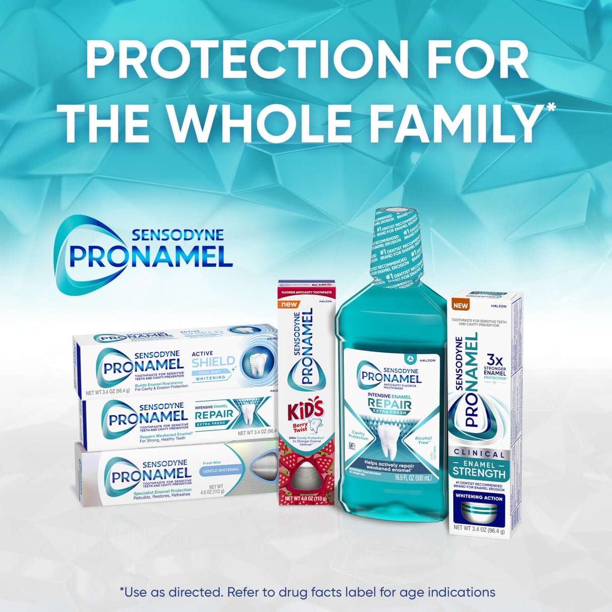 Sensodyne Pronamel Fresh Breath Enamel Toothpaste for Sensitive Teeth and Cavity Protection, Fresh Wave - 4 oz (4 Pack)