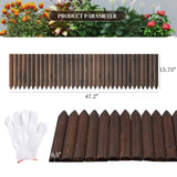 Garden Border Edging Wood Fence Landscape Edging Border Wooden Landscape Edging Decorative Garden Edging Lawn Edging Fence Flexible Garden Edging-15.7" H x 47.2" L (2PACK, 8Ft Total Length)