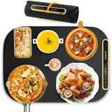 Coanto Food Warming Mat, Electric Warming Tray for Buffets & Parties, Silicone Heating Mat with 7 Temperature Settings, Roll-Up Storage, 17.91"x12.8", Black
