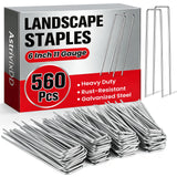 300 Pack 6 Inch Landscape Staples, Heavy Duty Anti-Rust Garden Stakes, 11 Gauge Galvanized SOD Landscaping Fabric Pins Garden Staples for Weed Barrier Fabric, Irrigation Tubing, Lawn and Fence