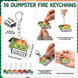 Sayglossy 36 Sets Dumpster Fire Gifts Christmas Funny Ballpoint Pens Acrylic Keychains and Bookmarks Employee Emotional Support Appreciation Gifts Bulk for Office Coworkers Staff Team