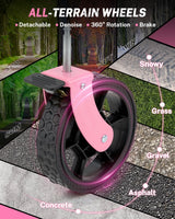 Gonex 38" L Collapsible Wagon Cart Foldable, 220L Folding Utility Cart Pink