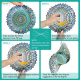 Hippolytusiart Wind Spinner Mandala Peacock Blue Ocean,12Inch Stainless Steel Wind Spinners Outdoor,Gifts for Women,Mother,Men,Father,Holidays,3D Kinetic Yard Art Decorations,Christmas Garden Decor