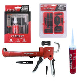 Newborn Octogun Complete Caulking Bundle | Pro Drip-Free Caulk Gun, Universal Silicone Sealant, 8-Piece Smoothing Tool Kit, and Caulk Removal Set | All-in-One Home Repair & Sealing Pack