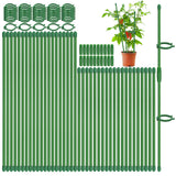 Catephe 40 Pcs Plant Support Stakes, Garden Stakes for Indoor Plants, Tall Adjustable Plant Sticks with 40 Clips and 20 Connectors for Monstera, Tomato, Vine Potted Plants