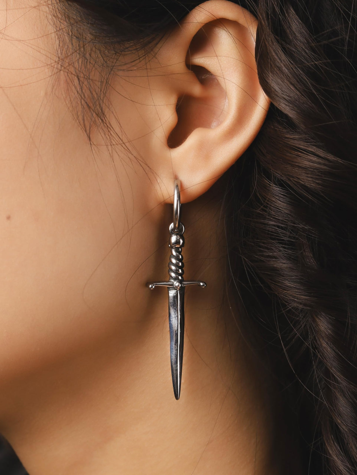 HAQUIL Gothic Punk Sword Dangle Drop Earrings for Women, Goth Jewelry Gift