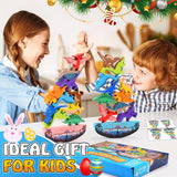 IPOURUP Dinosaur Toys for Kids 3-5: Wooden Stacking Montessori Toys for 3 4 5 6 7 Year Old Balance Competition Game for Family Ideal Christmas Birthday Gifts for Kids Ages 3-7 (Double Version)
