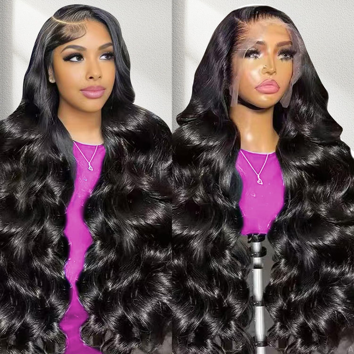 jianjin 28 Inch Body Wave Lace Front Wigs Human Hair 13x4 HD Transparent Lace Frontal Wigs Human Hair 180% Density Glueless Wigs Pre Plucked With Natural Hairline For Black Women