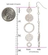 SPUNKYsoul Handmade Matte Textured 5 Circle Earrings or Women (Silver)