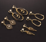 15 Pairs Gold Clip on Earrings for Women Fashion：Celtic Knot,Long Bar,Tear Drop Earring Clip on Hoop Earings for Women-Clipon Ear Rings for Womens (#3)