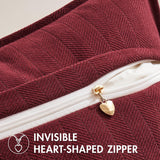 MIULEE Pack of 2 Christmas Burgundy Decorative Pillow Covers 18x18 Inch Soft Chenille Luxurious Couch Throw Pillows Farmhouse Cushion Covers with Elegant Design for Sofa Bedroom Living Room Decor