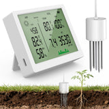7 in 1 Soil Meter, Digital Soil Test Kit of PH/Sunlight/Fertility/Soil & Air Temp, Humidity Meter for Indoor & Outdoor Plant, Growing Environment Tester with Large LCD Display for Farm, Garden & Lawn