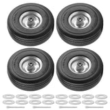 BIEAMA 2 Pack 10" Solid Rubber 4.10/3.50-4 Flat Free Tire, Raised Tread