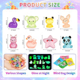 EKisemio 120 Pcs Mystery Bags Mini Resin Animals Glow in the Dark, Blind Bags Luminous Animals Figures Variety Pack for Dollhouse Accessories Fairy Garden Surprise Collectible Figurines Desk Pets