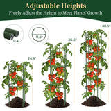 4 Pack Tomato Cages for Garden, 49" Tall Adjustable Heavy Duty Rust Resistant Tomato Trellis, with Upgraded Coupler for Raised Beds & Pots, Plant Stakes and Supports for Climbing Vegetables, Flowers