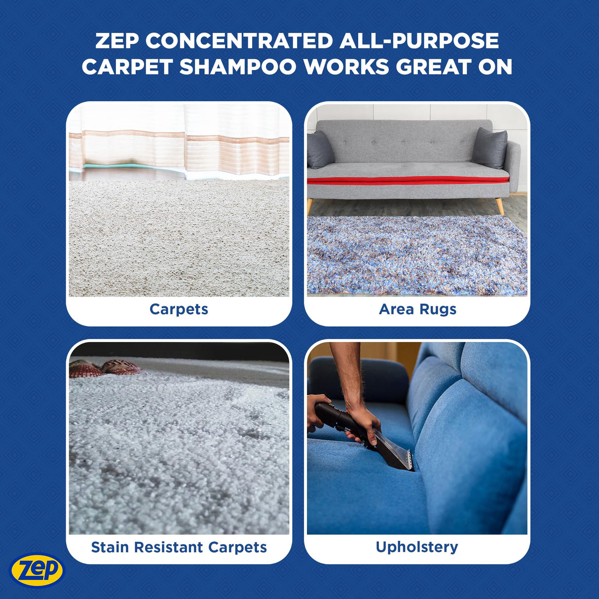 ZEP All-Purpose Carpet Shampoo Concentrate 128 ounce ZUCEC128 (Case of 4)