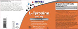 Now Foods L-Tyrosine 500mg, 300 Capsules - Non GMO - Supports Mental Alertness - 500 mg Caps - Free Form Supplement