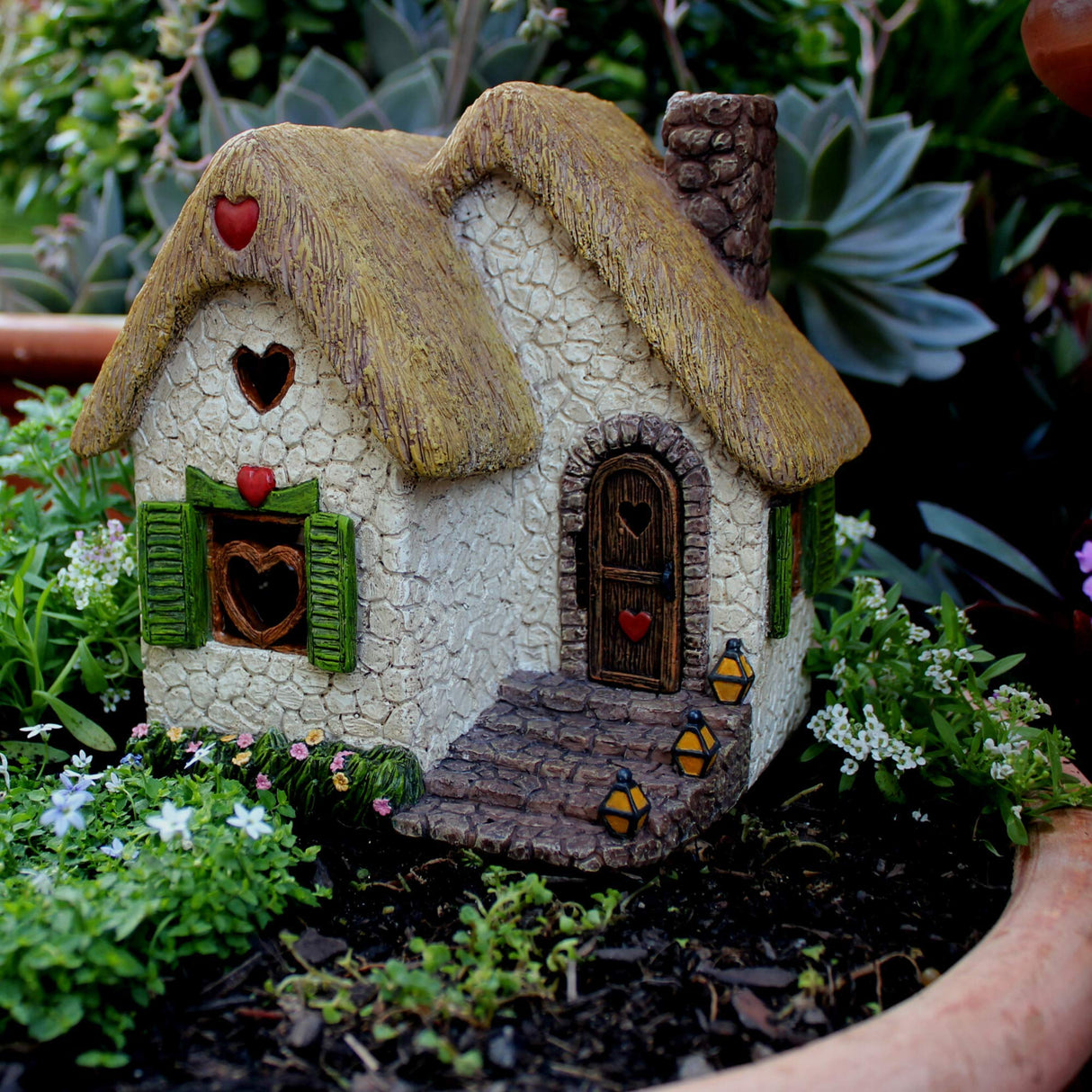 PRETMANNS Fairy Garden Houses for Outside – 7 Inch Fairy House with Opening Door – Miniature Fairy Garden Accessories Outdoor for Adults – Durable Fairy Village Décor