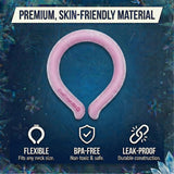CoolTimeUSA Neck Cooling Tube | Wearable Cooling Wrap for Summer Heat | Hands Free Cold Pack - (Pink) (Set of 3)