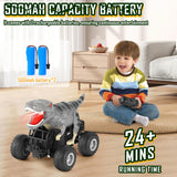 Manercey Remote Control Car, 2.4GHz 1:18 RC Cars With Light, 98FT 8KM/H 2-Rechargeable Battery, All Terrain Monster Remote Control Truck Toy, Dinosaur Monster Trucks for Boy Age 4-7, Kid 6+, Christmas