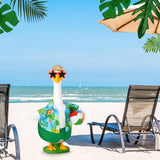 JcHrmers Summer Porch Goose Outfit Beach Porch Goose Clothes Fits 23" Cement Plastic Goose Statue for Outdoor Garden Yard Patio Lawn Art Decor (Hawaii)