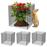 (4 Packs) Plant Protectors from Animals, 14.8" Lx14.8 Wx15.7 H Heavy-Duty Large Wire Plant Cages, Keep Rabbits Out for Vegetables, Shrubs & New Plants