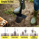 Jardineer 2PCS Bulb Planter Tools Set, Long Handle Garden Transplanter and Small Bulb Planting Tool with Deep Marker, Ideal for Planting Bulbs, Seedlings, Flowers & Vegetables