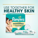 Pampers Aqua Pure Baby Wipes, Unscented, Fragrance Free, 99% Water, Water Based, Multi-Use, 672 Wipes Total (12X Flip-Top Packs)