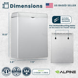 Alpine Sanitary Napkin Receptacle – Wall Mounted Tampon Holder For Bathroom Provides Clean & Odor-Free Restroom for Home, Office & Public Restrooms (Stainless steel)