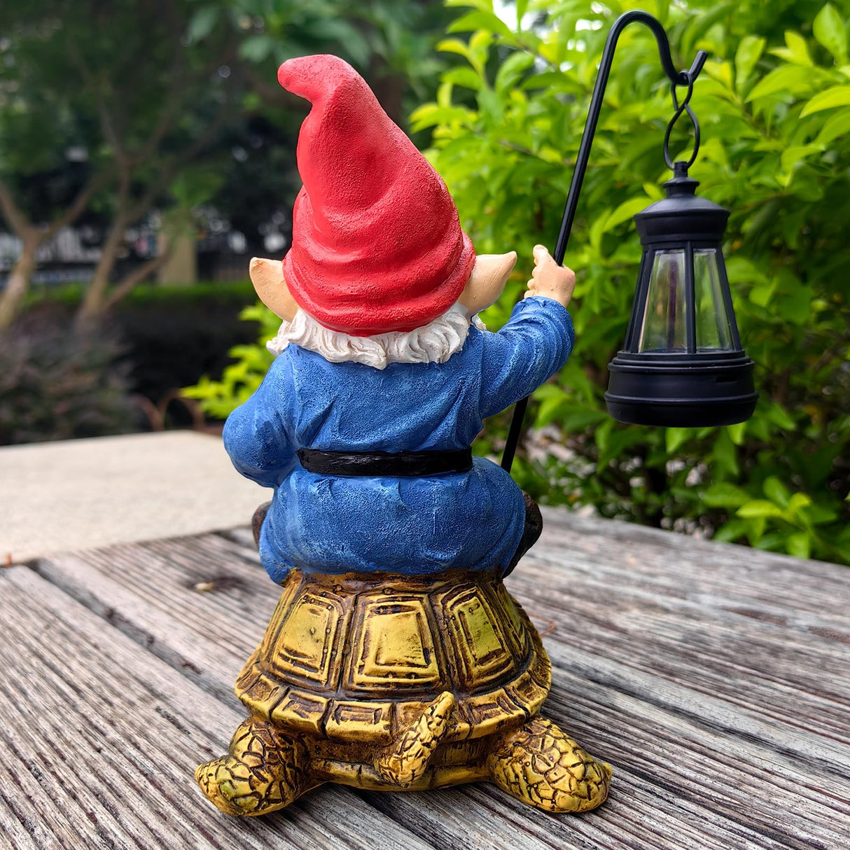 Bezseili Outdoor Garden Gnome, Funny Lawn Gnome Statue Decorations, Solar Gnome Riding Turtle Figurines Ornament for Patio, Balcony, Yard, Iutdoor Office Home Decor, Mom Grandma Sisters Gifts