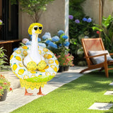 DORONAN Bikini Porch Goose Outfits, 23" Goose Statue Bikini Lemon Costume Summer Porch Goose Outfits, Durable Hawaiian Goose Clothes with Sunglasses and Swim Ring, Outdoor Yard Patio Garden Decor