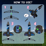 Rocket Launcher for Kids -200 Feet of Flight Altitude, Auto Electric Rocket Toys with Safe Parachute, Outdoor Summer Yard Toys Christmas Birthday Gifts for Boys & Girls Age 6 7 9 10 12 8-13 Years Old