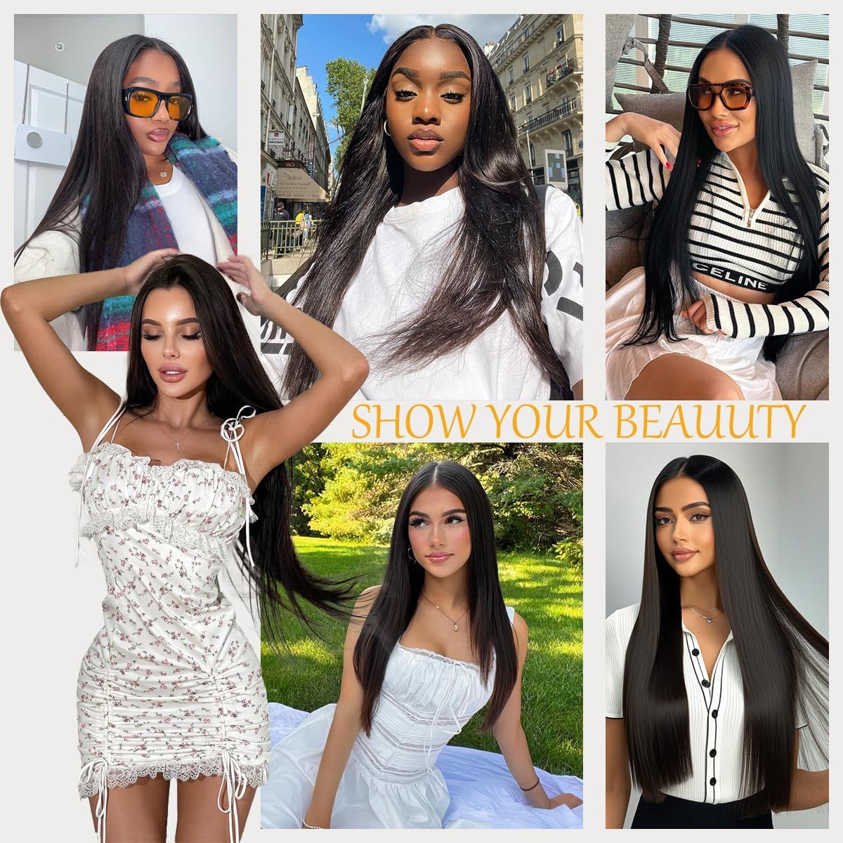 Ecibeny Glueless Wigs Human Hair Pre Plucked Pre Cut 7x4 Straight Lace Front Wigs Human Hair Closure Wigs Human Hair 180% Density Lace Front Wigs for Women 24 inch