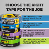 ScotchBlue PROSharp Painter's Tape 2 Inch Wide (1.88 in x 60 yd) 3 Rolls Blue Tape Protects Surfaces and Removes Easily, Edge-Lock Tape for Indoor and Outdoor Use (2093+-48AC3)