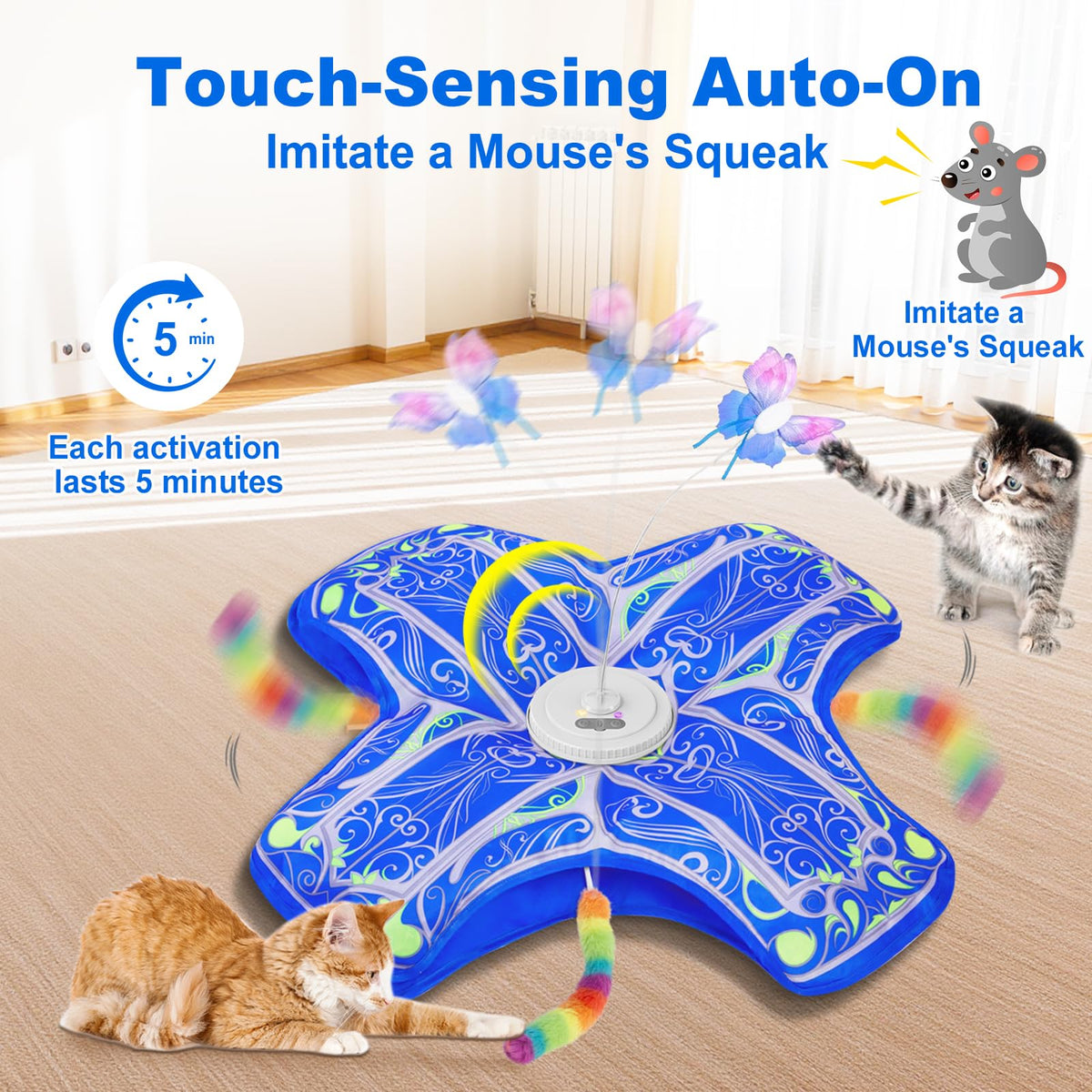 Qraxond Interactive Cat Toys for Indoor Cats,Automatic Kitten Tunnel Toy