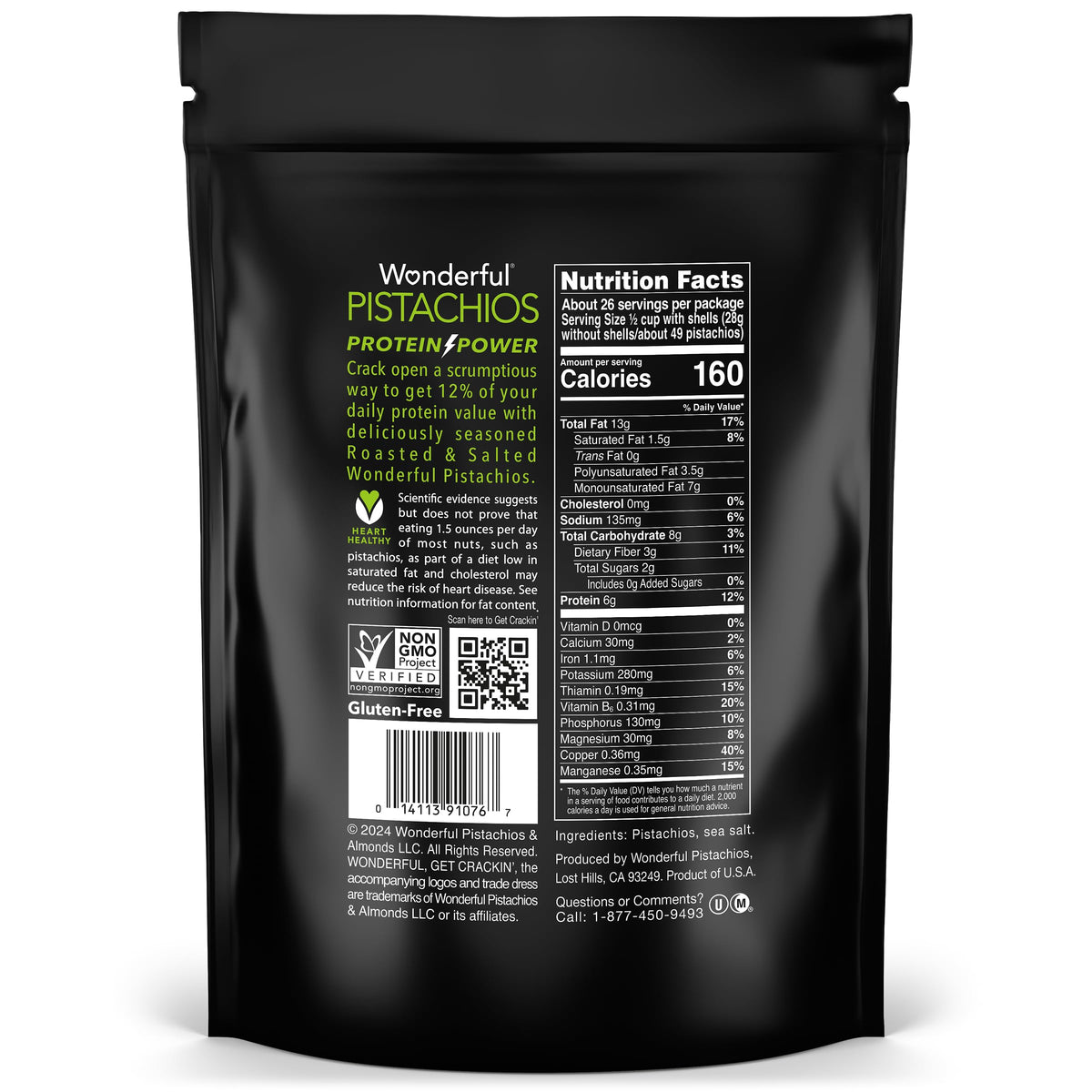 Wonderful Pistachios In Shell, Roasted & Salted Nuts, 48 Ounce Resealable Bag, Protein Snacks, Bulk Snacks, Healthy Snacks for Adults