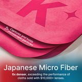 Koala Lens Cleaning Cloth | Japanese Microfiber | Glasses Cleaning Cloths | Eyeglass Lens Cleaner | Eyeglasses, Camera, VR/AR Headset, and Screen Cleaner | Pink & Orange (Pack of 12)