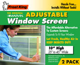 Frost King 2AWS1045 WB Marvin Adjustable Window Screen, 10in High x Fits 25-45in Wide (2-Pack)