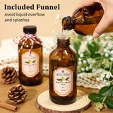 KEYWING 18 Pack 8oz Amber Glass Boston Round Bottles with Airtight Poly Cone Caps, Perfect Bottles for Homemade Vanilla Extract, Syrups, Essential Oils, Holiday & Christmas Gift