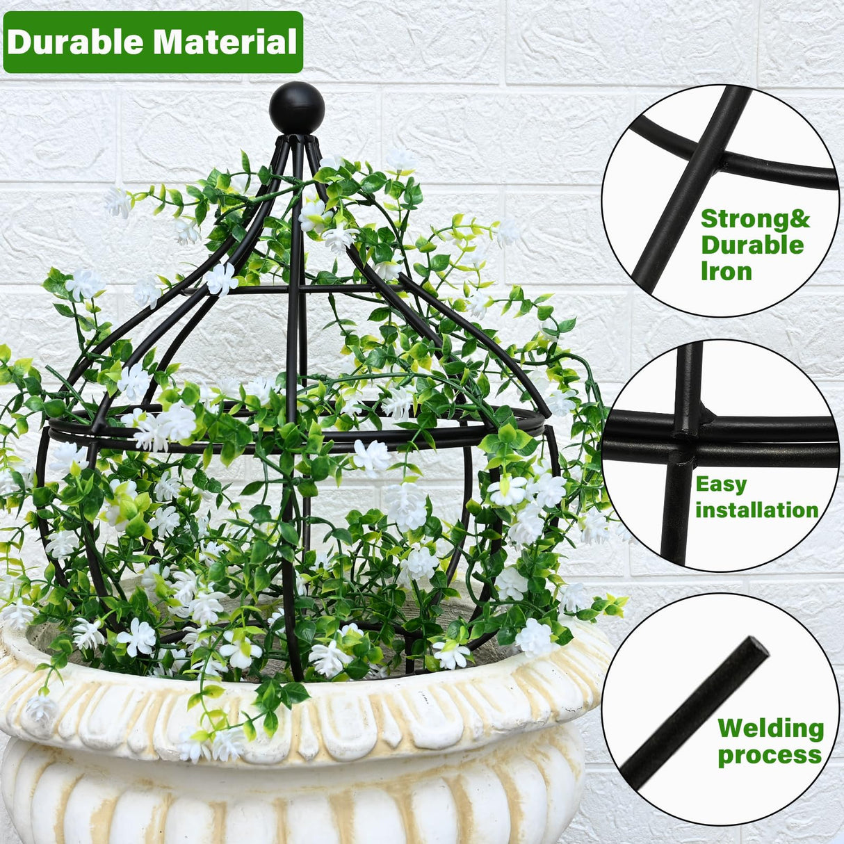 GOOOXIM Metal Garden Obelisk Trellis - 12"x18" Support for Climbing Plants