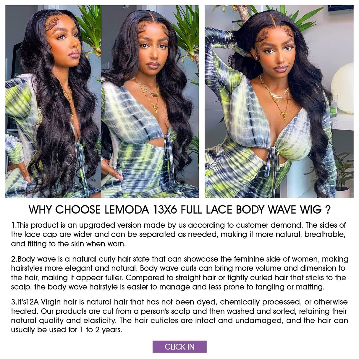 Lemoda 210% Density 13x6 Full Lace Frontal Virgin Human Hair Wigs Body Wave 13x6 HD Transparent Lace Front Wigs Brazilian Pre Plucked With Baby Hair 20Inch
