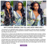 Lemoda 210% Density 13x6 Full Lace Frontal Virgin Human Hair Wigs Body Wave 13x6 HD Transparent Lace Front Wigs Brazilian Pre Plucked With Baby Hair 20Inch