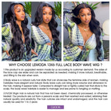 Lemoda 210% Density 13x6 Full Lace Frontal Virgin Human Hair Wigs Body Wave 12A 13x6 HD Transparent Lace Front Wigs 22inch Brazilian Body Wave Wigs